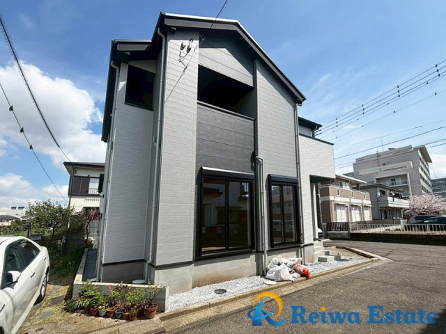 新築戸建　茅ヶ崎市松尾の外観|南東角地のため開放感があり、全居室２面採光で陽当り・風通し良好！