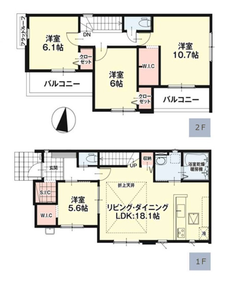 【間取り】 | 福岡市西区太郎丸2丁目1期　1号棟（全2棟）【仲介手数料無料・0円】 | 平日、土日祝日もお好きな日時にご見学可能です。お気軽にお問合せ下さい。
