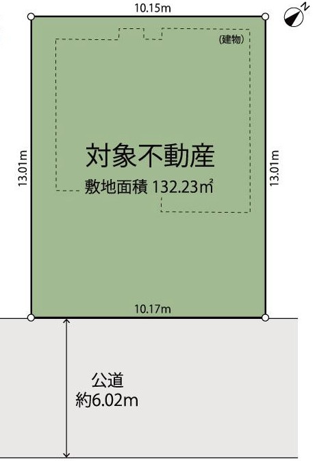 吉田新町3丁目　売地の区画図|整形地