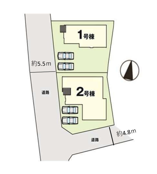 【区画図】 | 福岡市西区太郎丸2丁目1期・平屋　2号棟（全2棟）【仲介手数料無料・0円】 | 区画図です。2号棟