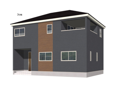 【外観パース】 | 亀山市川合町《3号棟》 | 外観パース(1)