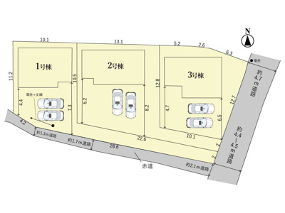 【区画図】 | 亀山市川合町《3号棟》 | 駐車スペース2台
