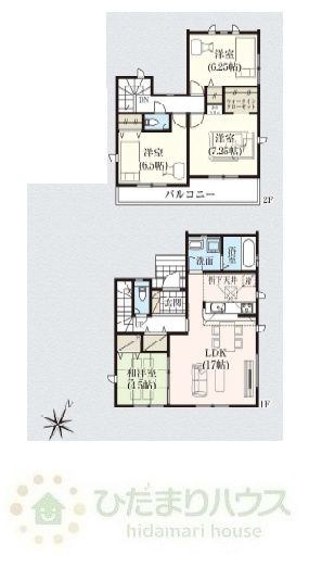 野田市野田4期　新築戸建　3号棟の間取り|3号棟　4LDK　+　WIC