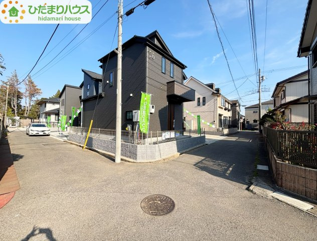 野田市野田4期　新築戸建　3号棟の前面道路含む現地写真|南西側約3.78公道