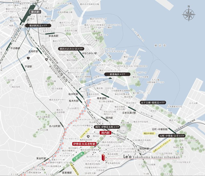 Le'a横濱関内弐番館の地図