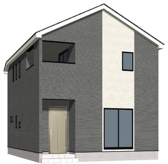 風間　新築建売住宅1号棟の外観パース
