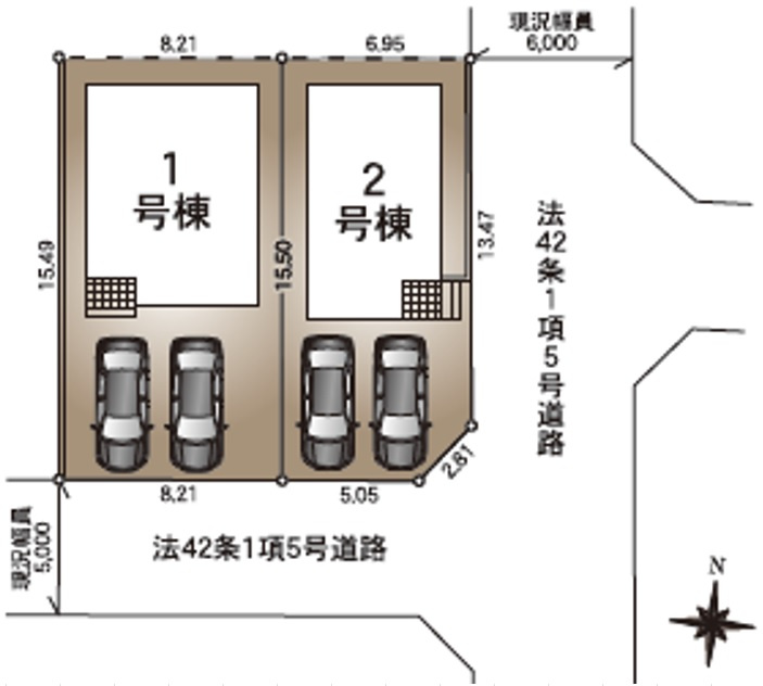 風間　新築建売住宅1号棟の区画図