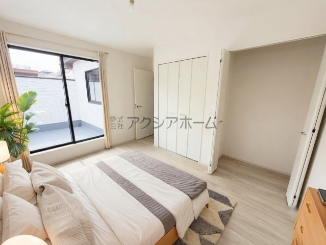 入間市大字下藤沢・全2棟　新築一戸建　1号棟　の寝室|洋室6.3帖（家具はCG画像での表示になります）