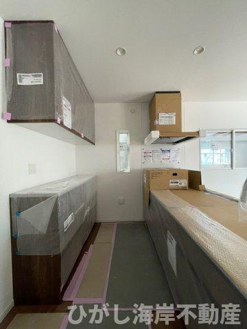 藤沢市高倉　新築戸建　全２棟のキッチン|4月24日撮影　建築中　キッチンスペース