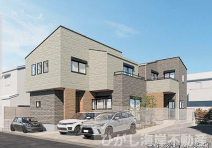 藤沢市高倉　新築戸建　全２棟の外観パース|イメージパスですので実際のものと多少異なります。