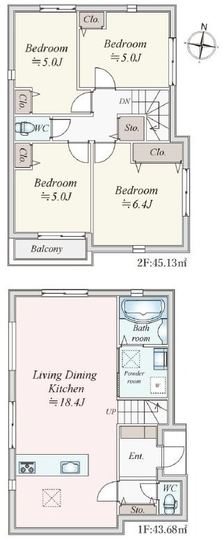 仲介手数料無料　横浜市港南区笹下２丁目の間取り