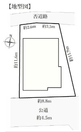 仲介手数料無料　横浜市港南区笹下２丁目の区画図