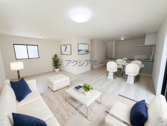 入間市大字下藤沢・全2棟　新築一戸建　2号棟　の内装|床暖房付LDK23帖（家具はCG画像での表示になります）
