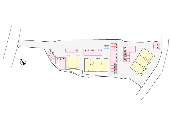 クレメント・ヒルＢ棟の区画図