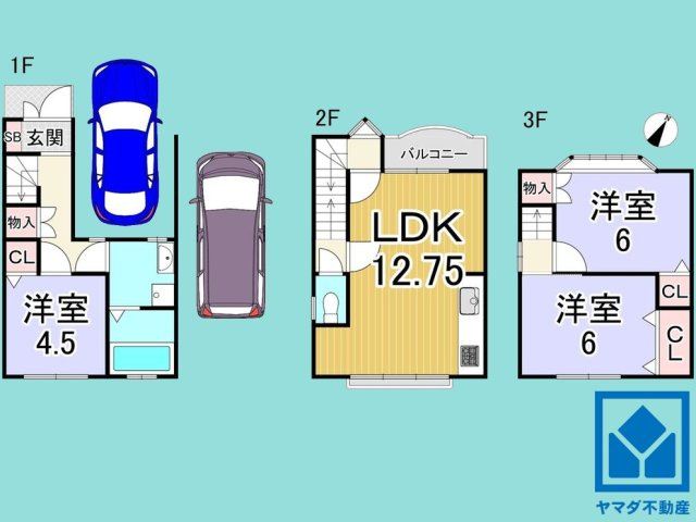 伏見区桃山町泰長老の間取り
