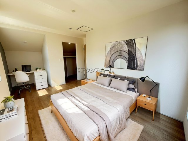 東村山市廻田町4丁目・全1棟　新築一戸建　～全室南向き～の寝室|洋室8帖（家具はCG画像での表示になります）