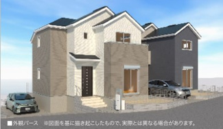 【外観パース】 | 横浜市旭区金が谷2丁目　全2棟/今回販売2棟（2号棟） | パース