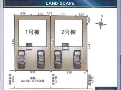 【新築戸建て】秋田市高陽青柳町第4　１号棟の区画図|本物件は「1号棟」です