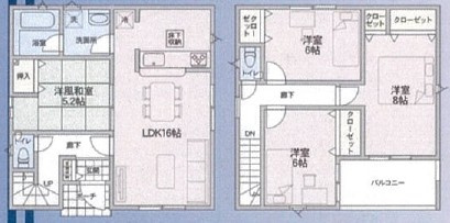 【新築戸建て】秋田市高陽青柳町第4　１号棟の間取り