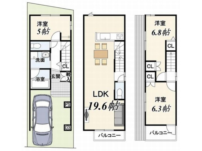 【間取り】 | 山科区椥辻草海道町　新築戸建