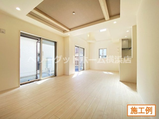 【内観：施工例】 | 大和市中央林間西　新築一戸建て　全8棟/今回販売5棟（3号棟） | 施同施工会社工例（リビング）