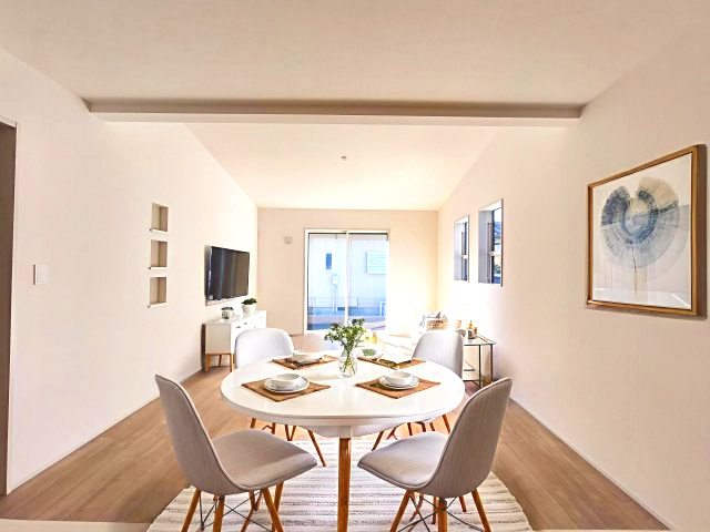 熊谷市新堀　新築住宅　平家建の居間・リビング