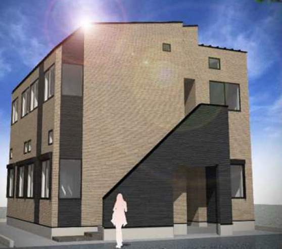 練馬区旭丘１丁目のアパートの外観|完成予想パース