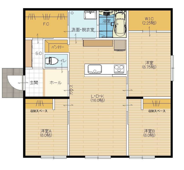売新築戸建　牧之原市細江の間取り|収納多めが嬉しい３LDK！家事動線も良く、考えられた間取りです！