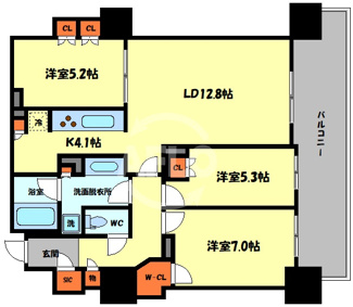 【間取り】 | ローレルタワー御堂筋本町 | ローレルタワー御堂筋本町　間取り