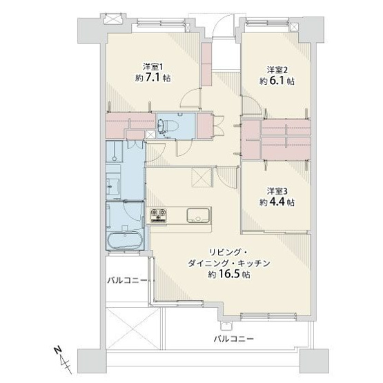 【間取り】 | アーサー箱崎公園パークビュー | 11月にリフォーム完了しています。ペットOKなのでお探しの方におススメです