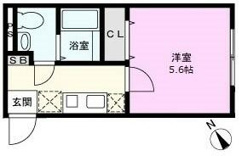 洋室５．６帖の１Ｋ