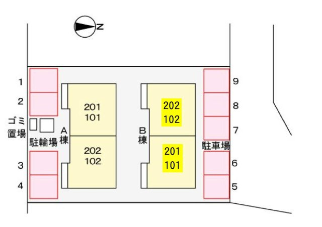 オルテンシア　Ｂの駐車場|駐車場