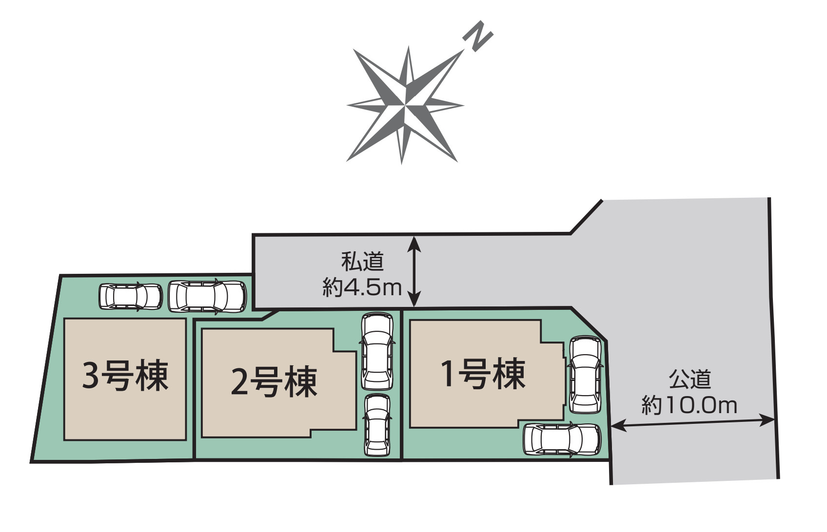 川口市安行領家　新築一戸建て　1号棟の区画図|１号棟