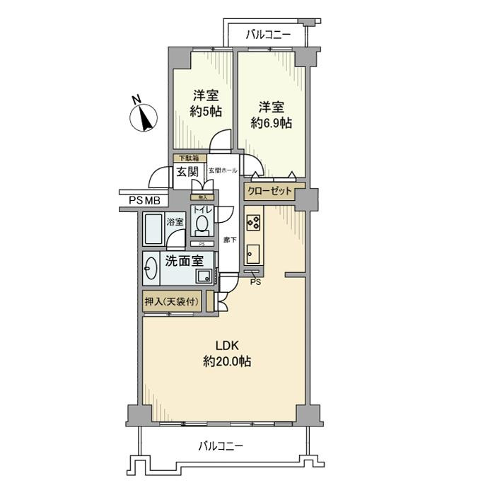 戸塚ハイライズＢ棟の間取り