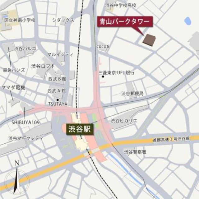 青山パークタワーの地図