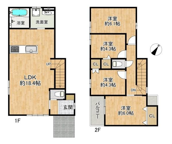 【間取り】 | 明石市朝霧山手町　1号棟　新築戸建