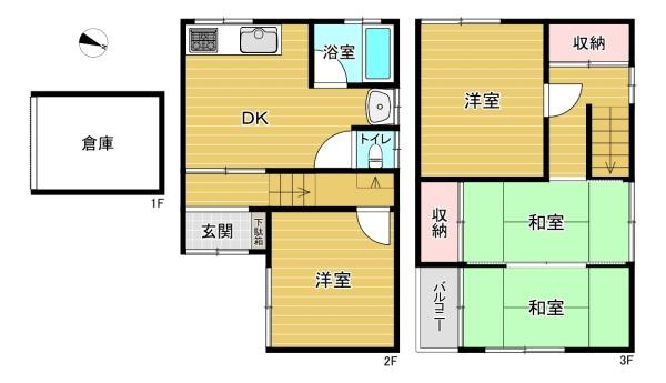 【間取り】 | 門真市石原町　中古戸建