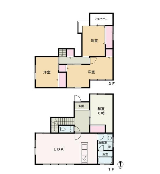 岩出市新田広芝　中古戸建の間取り