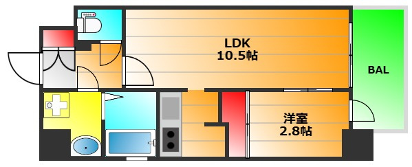 ワールドアイ大阪フェリーチェの間取り|現状有姿