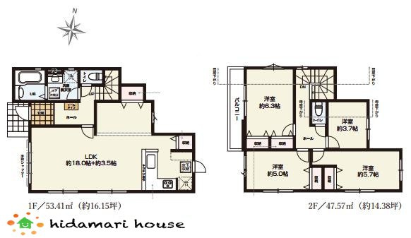 上尾市原市17期　新築戸建　KEIAIGRACE01の間取り|4LDK