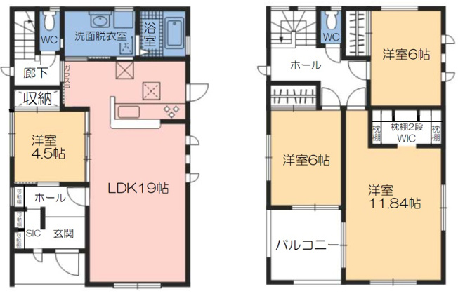 【間取り】 | 第３富士見町時沢１号棟 | 水回り集中設計で家事ラクラクの間取り♪