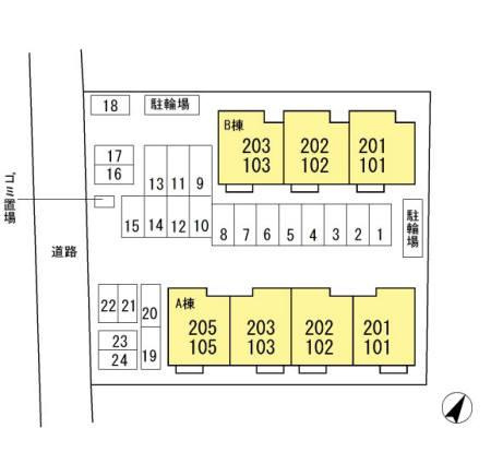 ハピネス A棟の区画図
