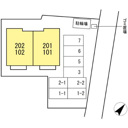 エルノワールの駐車場