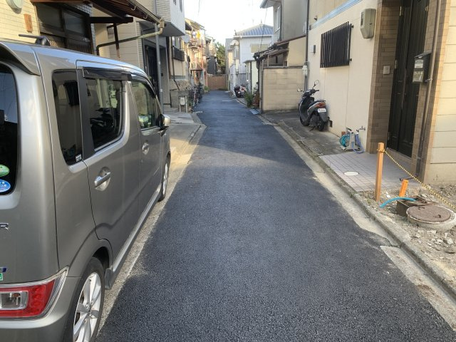 京都市北区紫野北舟岡町　建築条件付き売土地の前面道路含む現地写真