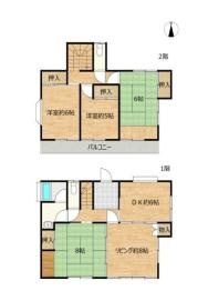 古河市恩名　中古一戸建ての間取り|自然光を取り込みやすい南面バルコニー完備♪