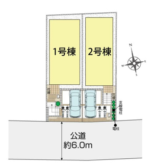 【区画図】 | 【仲介手数料無料！！】府中市小柳町5丁目　新築戸建て（全2棟）2号棟　5380万円