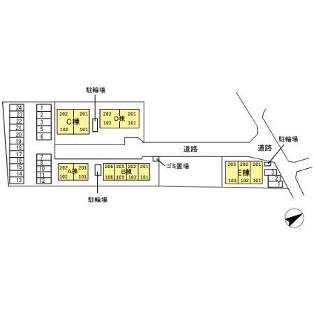 サニーフィールド　Ａ・Ｂの区画図