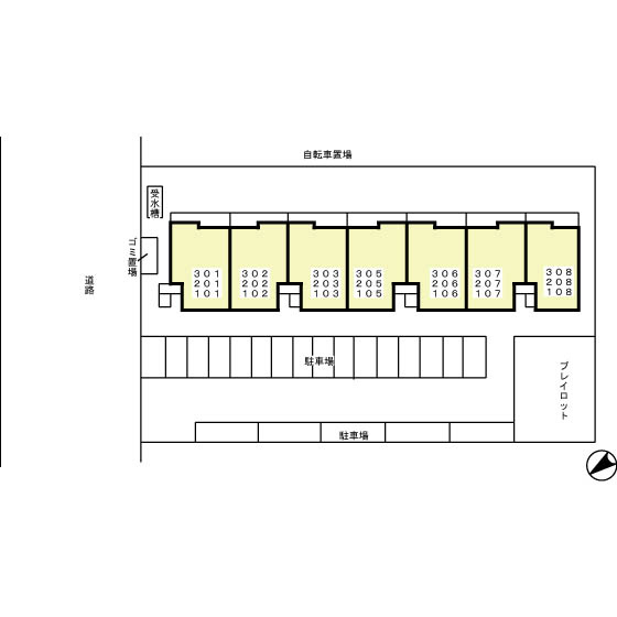 サニーハイツの区画図