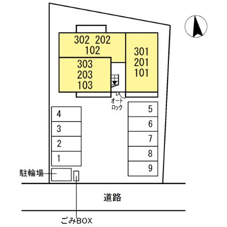 マーメゾン　東田中の区画図