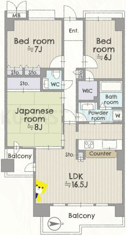 サンシティ桂坂ロイヤル参番館　2階の間取り